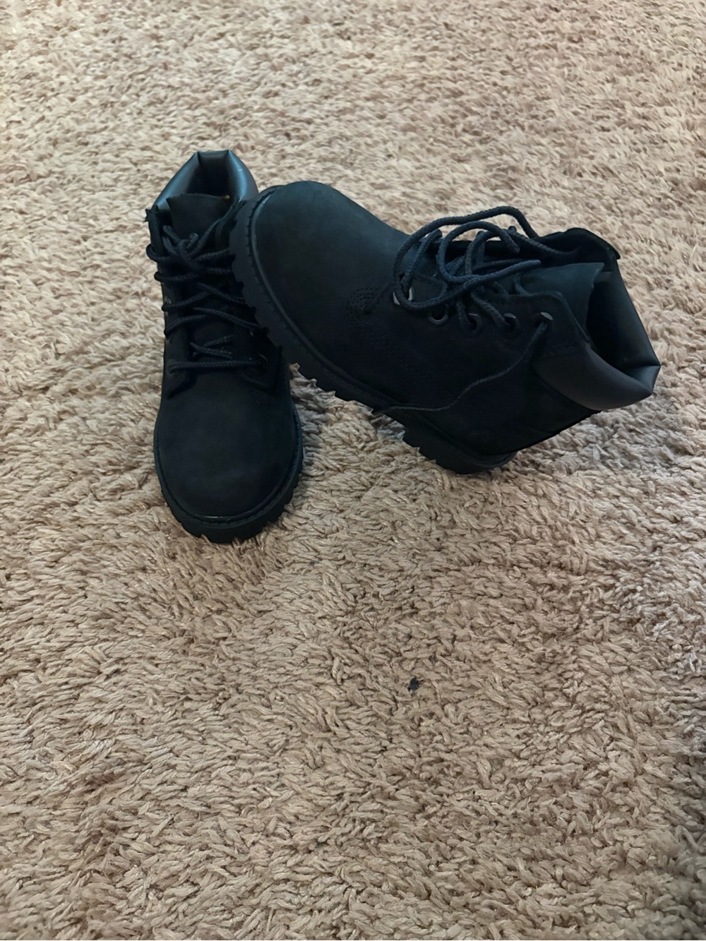 Timberland Kids Black Lace-Up Waterproof Boots